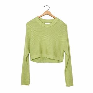 LA Hearts Lime Green‎ Knit Crop Sweater XS